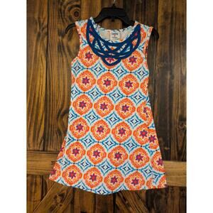 Counting Daisies girls Sz 10 sleeveless blue orange geometric colorful GUC